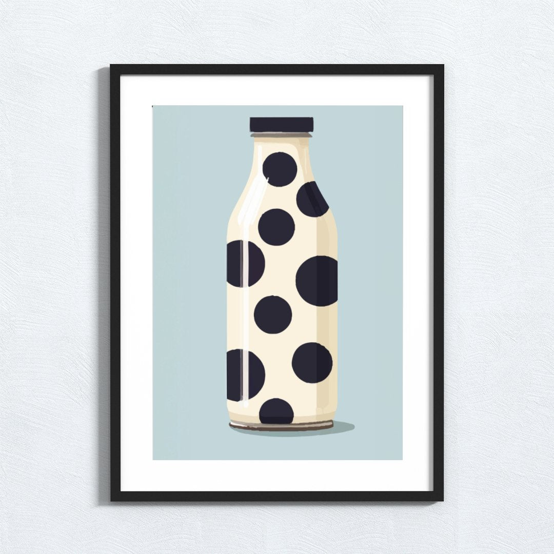 Retro Milk Bottle, Kitchen Print, Retro Kitchen Print, Retro Milk Bottle, #illieeart #