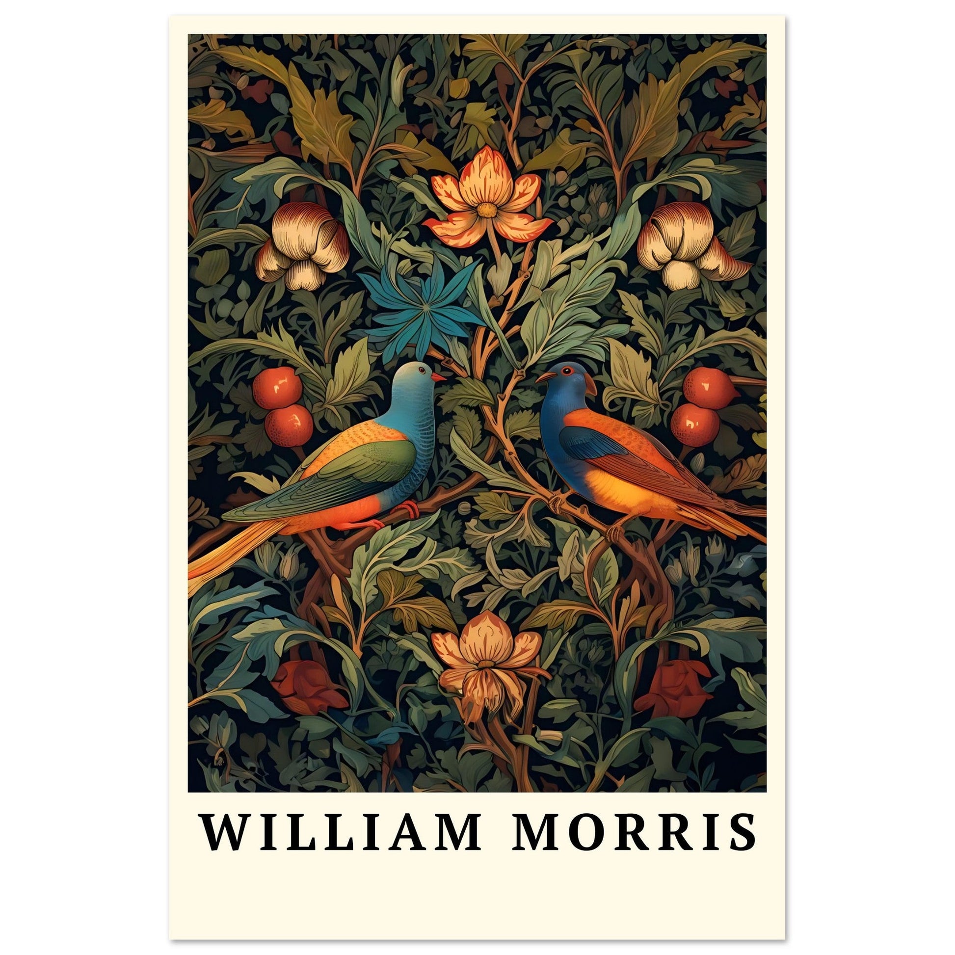 Birds and Flowers - William Morris Art Print, all at prints, Arts & Crafts, decorative., #illieeart