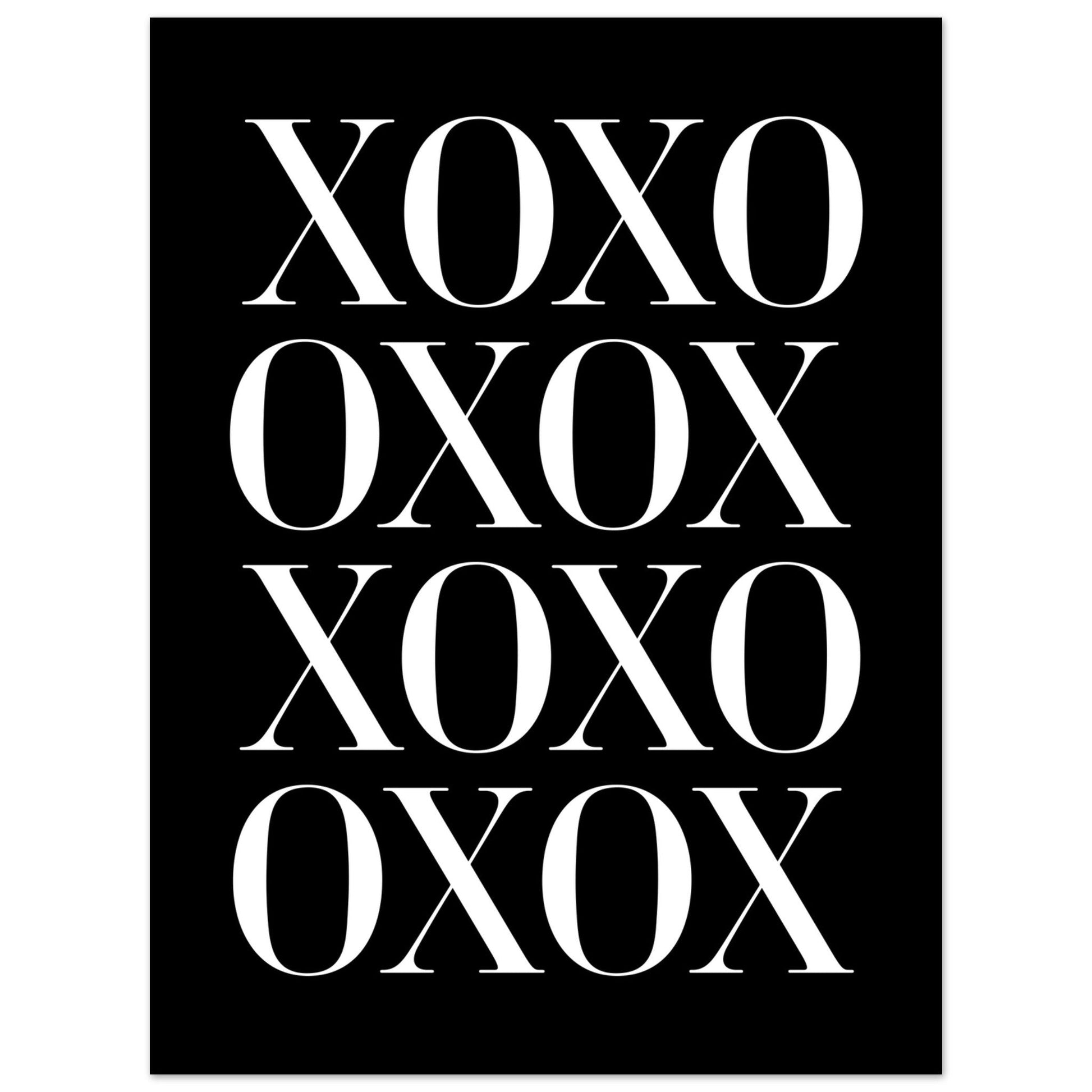 XOXO, Black and white, minimalist art prints, Typography, #illieeart #