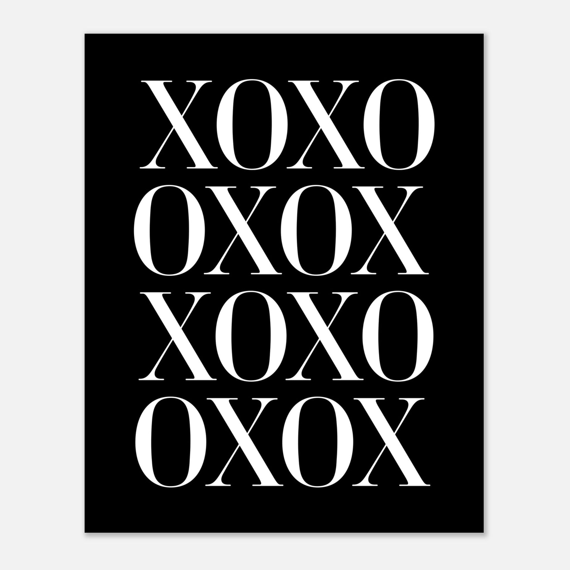 XOXO, Black and white, minimalist art prints, Typography, #illieeart #