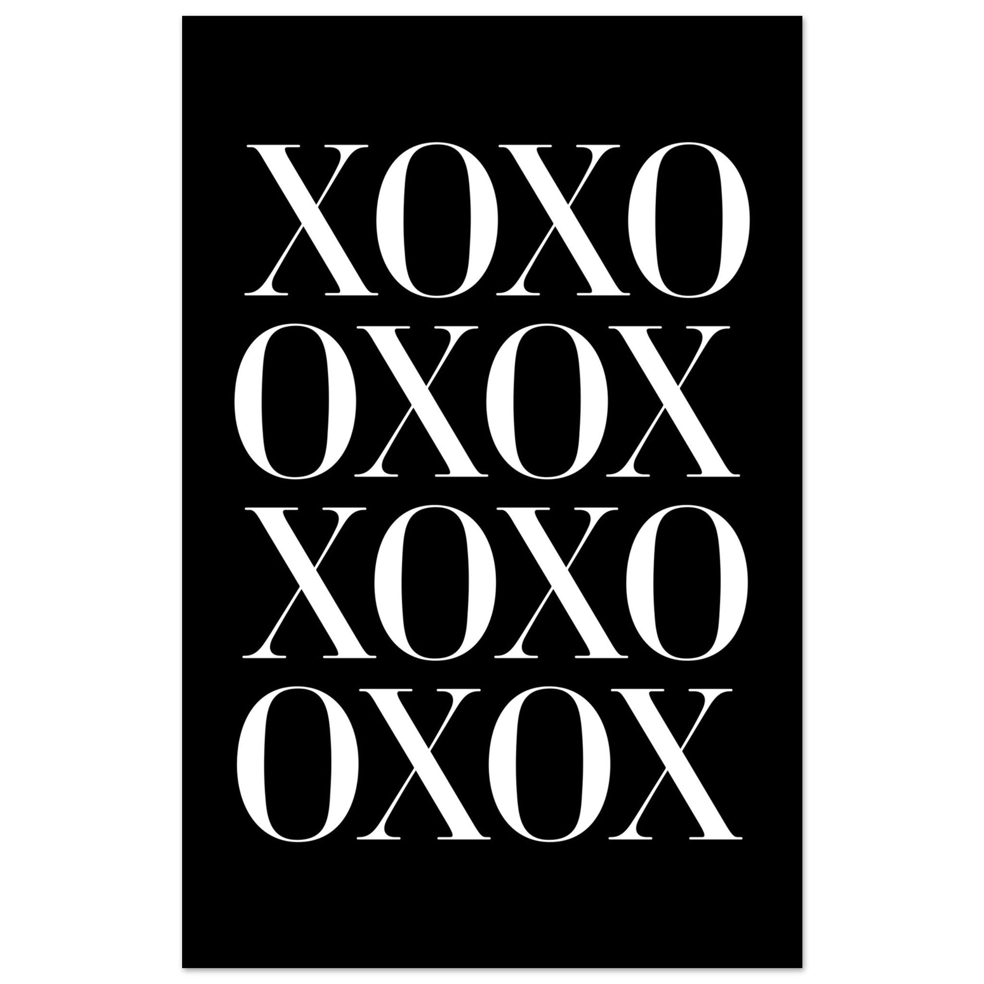 XOXO, Black and white, minimalist art prints, Typography, #illieeart #