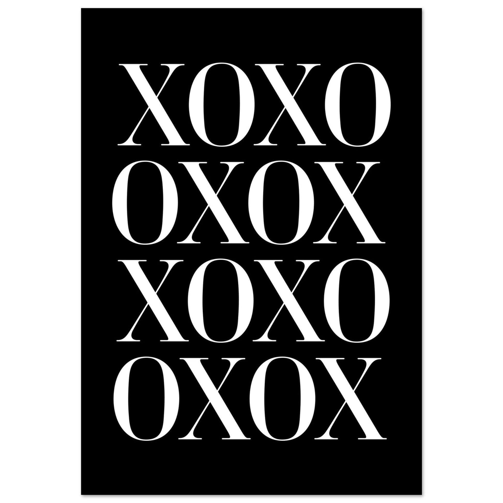 XOXO, Black and white, minimalist art prints, Typography, #illieeart #