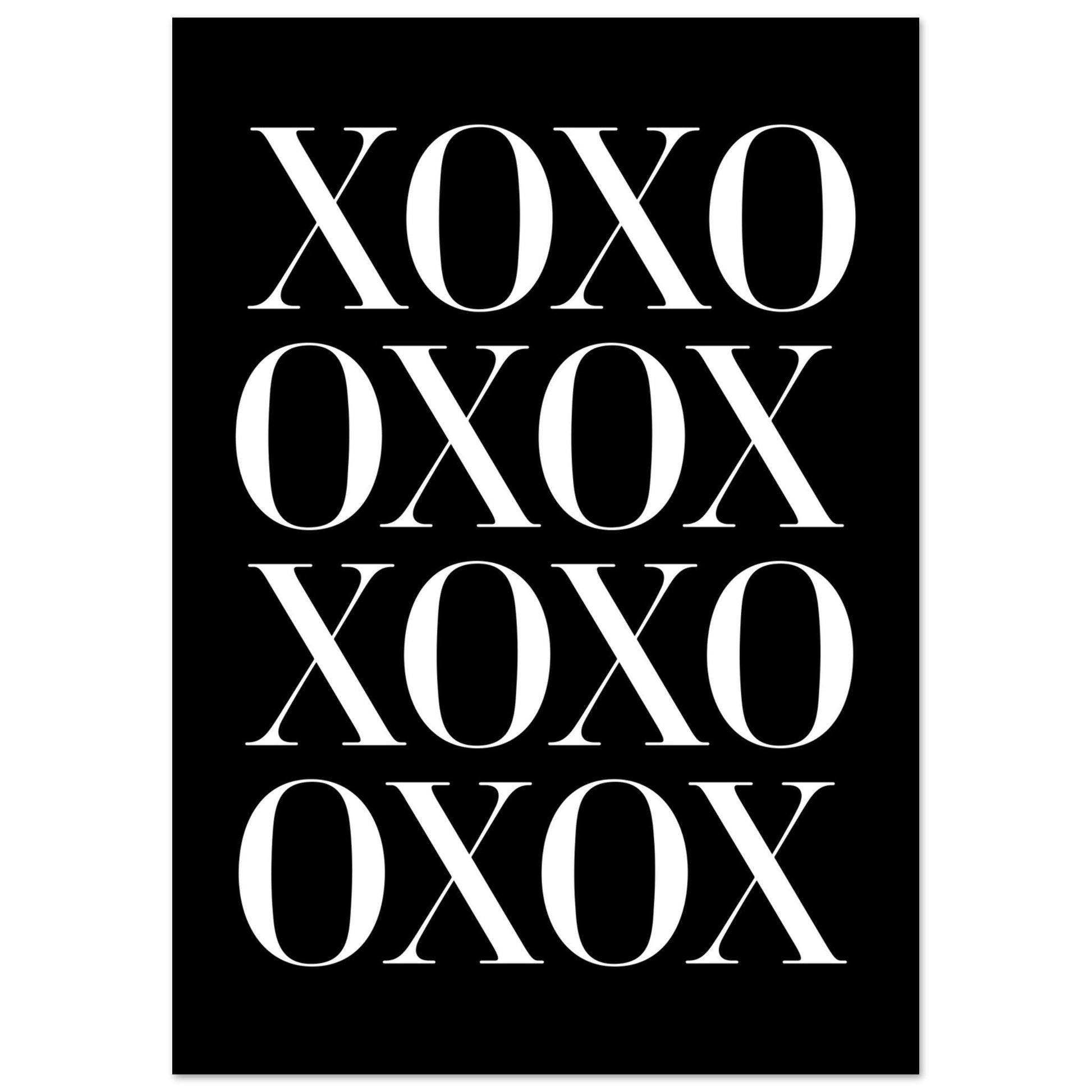 XOXO, Black and white, minimalist art prints, Typography, #illieeart #